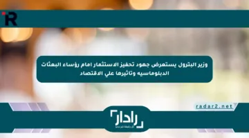 وزير البترول يستعرض جهود تحفيز الاستثمار أمام رؤساء البعثات الدبلوماسية وتأثيرها على الاقتصاد